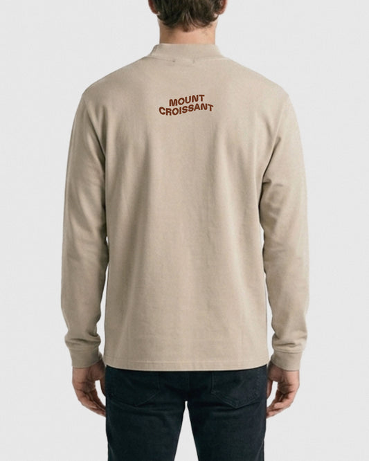 sweatshirt,horse,equestrian,western,fashion,whimsical,gift,graphic,croissant,surreal,illustration,quirky,dream,unique,sweater,brown,cute,relaxed,aesthetic,sunset,sunrise,mountain