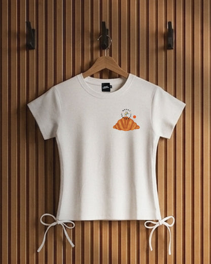 Dancing on Mount Croissant Side-Ribbon Tee