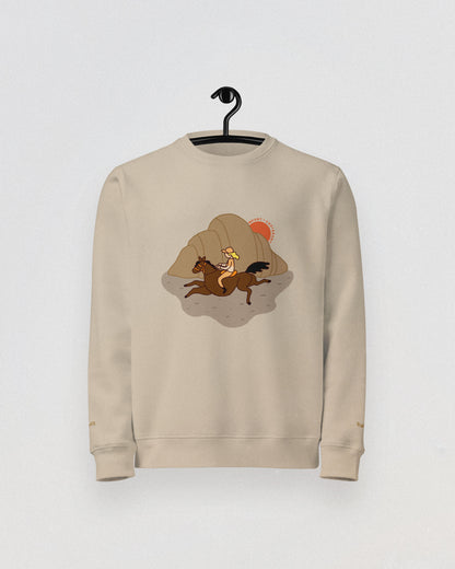 Horse Rider Heading to Mount Croissant Sweater