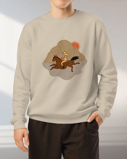 Horse Rider Heading to Mount Croissant Sweater