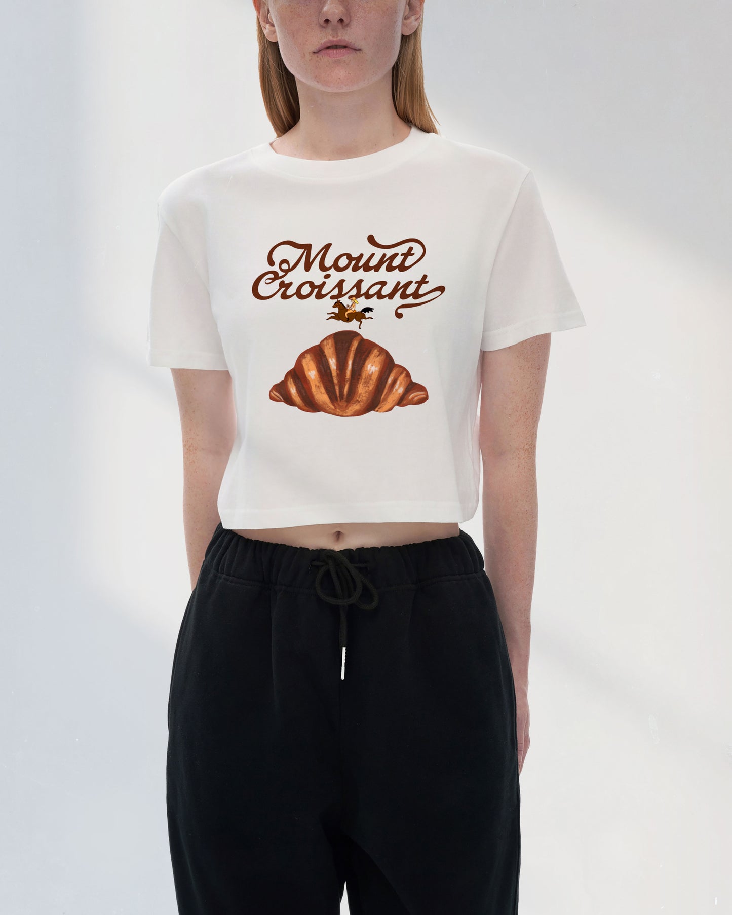 Equestrian on Mount Croissant Crop Top