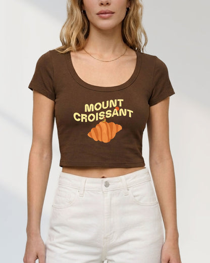 Seekers on Mount Croissant Scoop Neck Crop Top