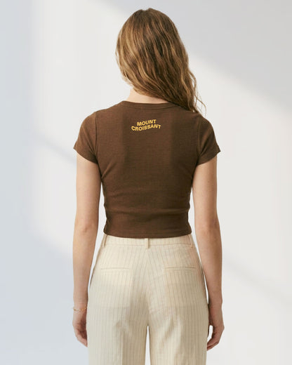 Seekers on Mount Croissant Scoop Neck Crop Top