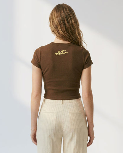 Seekers on Mount Croissant Scoop Neck Crop Top