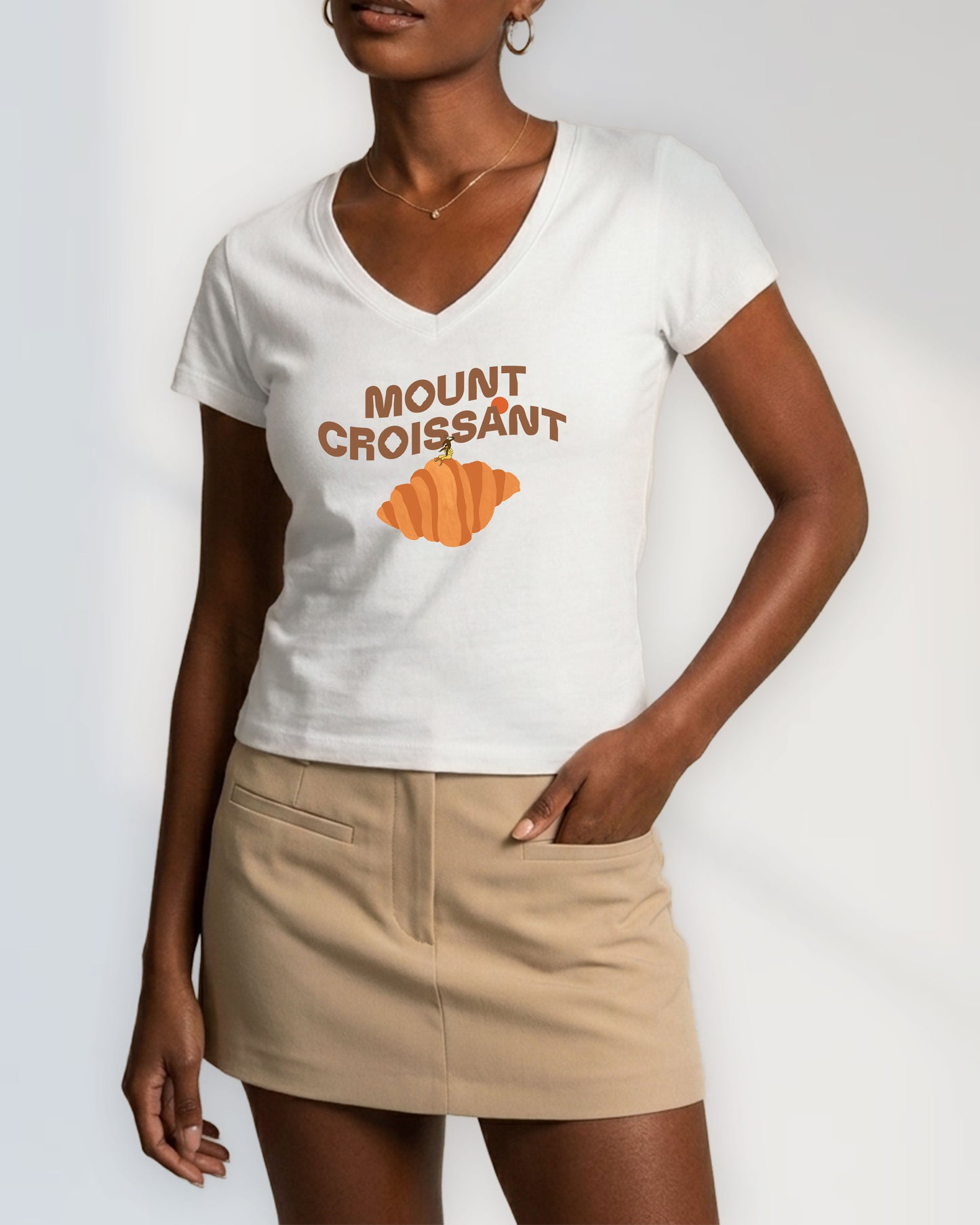 Seekers on Mount Croissant V-neck Tee