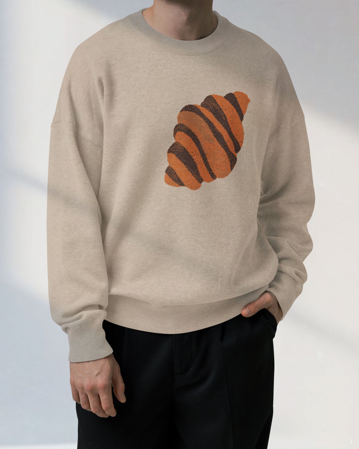 Croissant knitted sweater